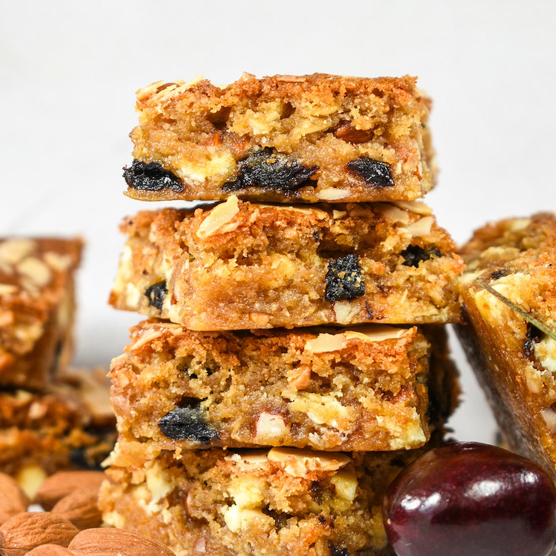 Cherry Almond Blondies