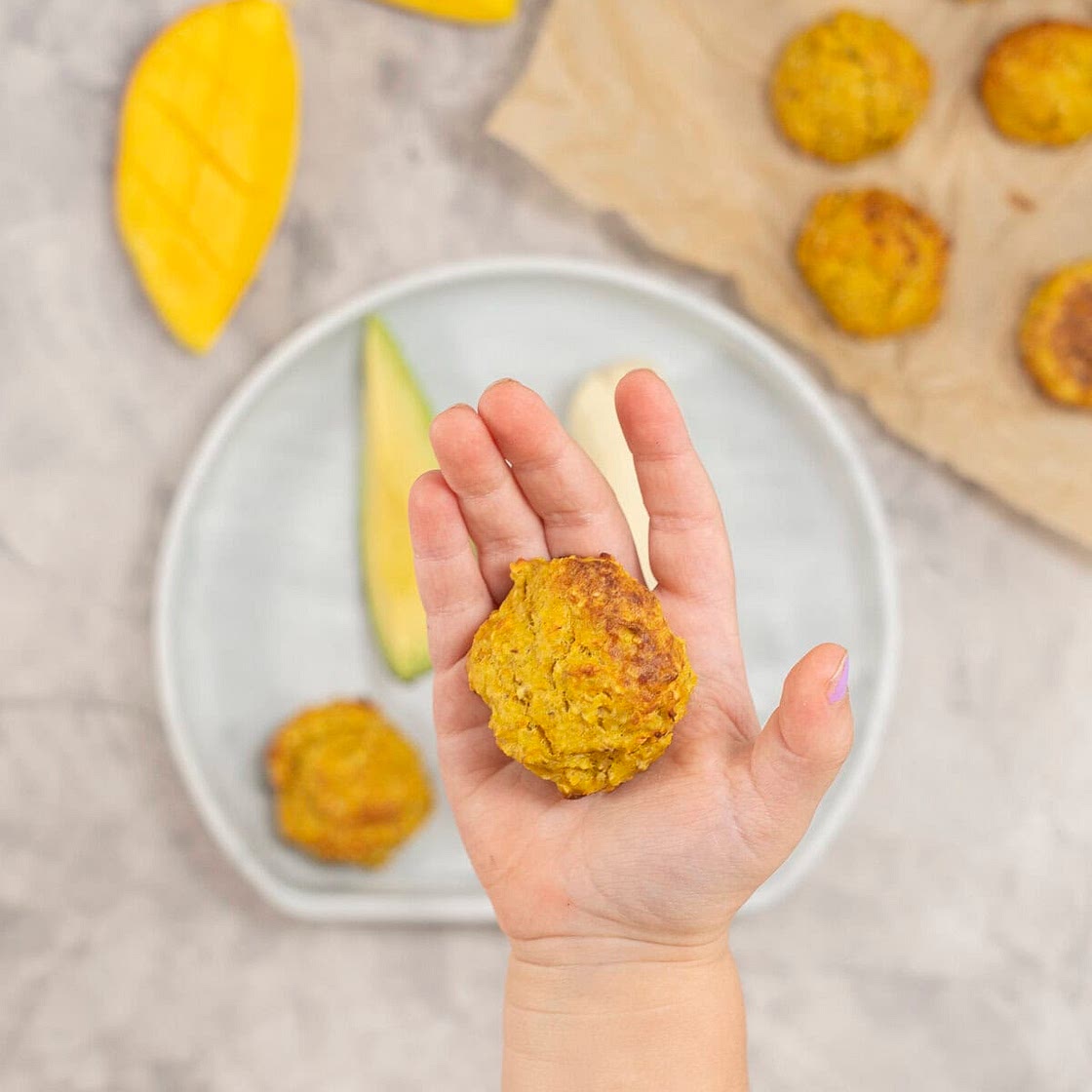 Baked Mango Chicken Meatballs