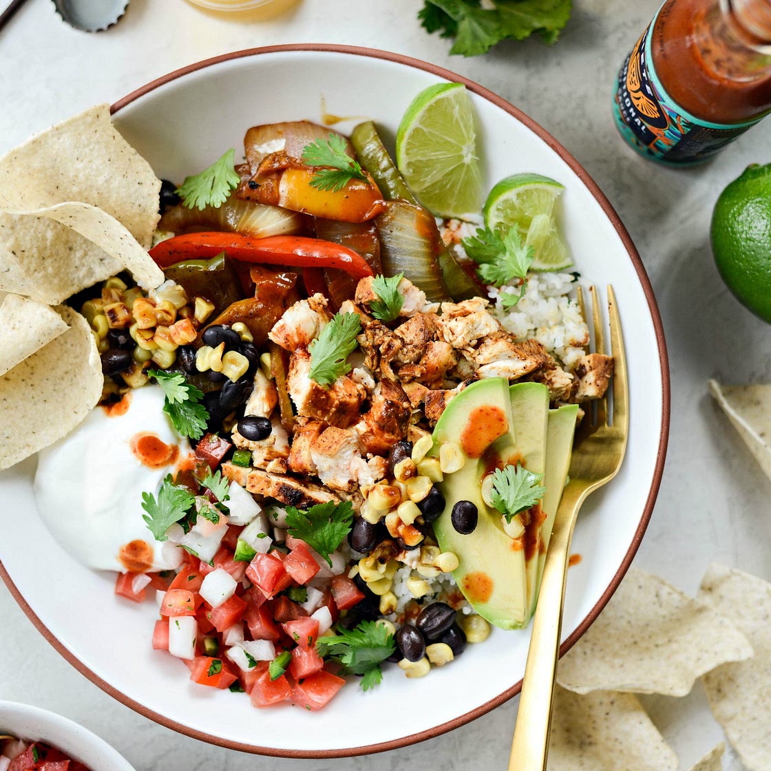 Chipotle Chicken Fajita Rice Bowls