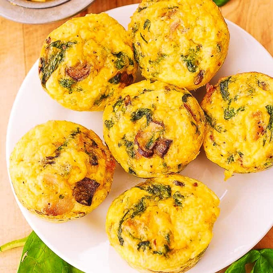 Breakfast Egg Muffins with Mushrooms and Spinach