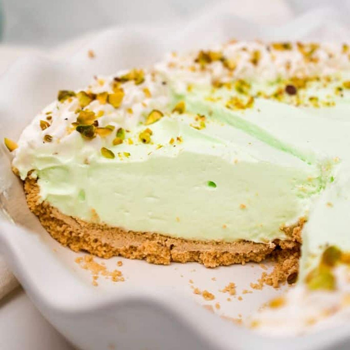 No Bake Pistachio Cream Pie