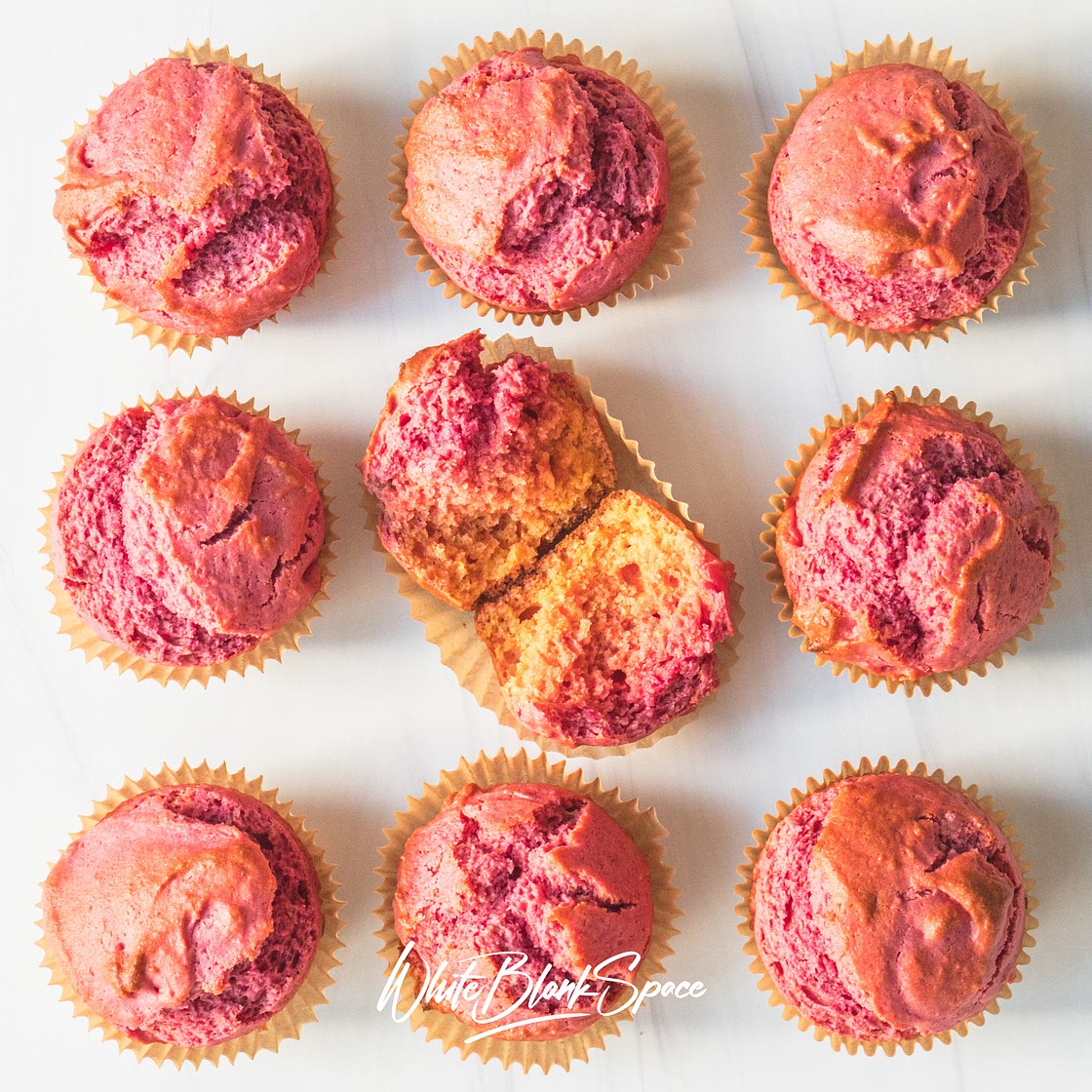 Naturally Pink Beet Muffins (with tahini)