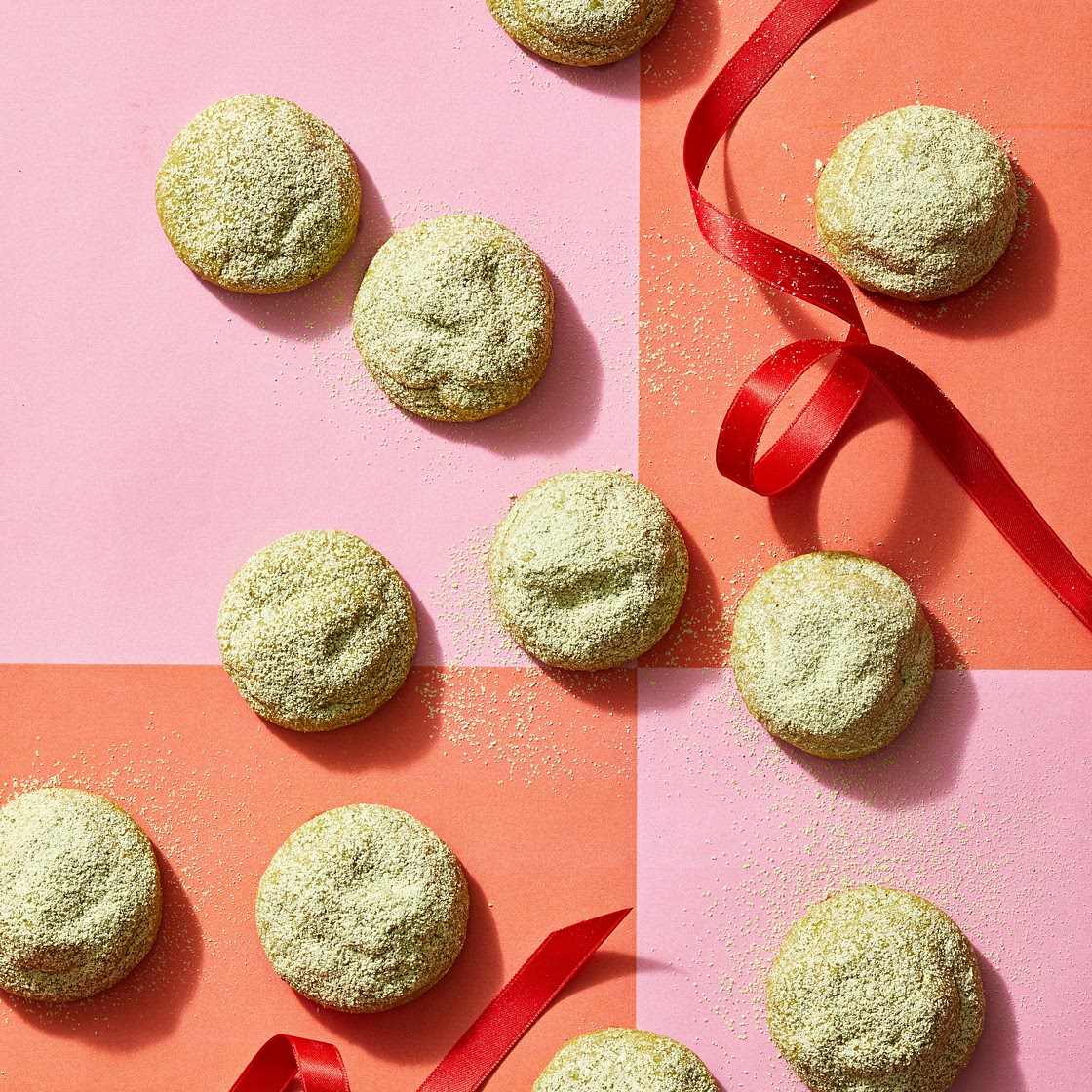 Matcha Snowball Cookies