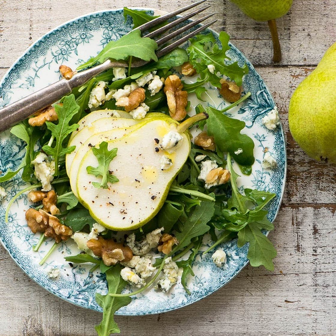 Pear Salad with Creamy Walnut Vinaigrette
