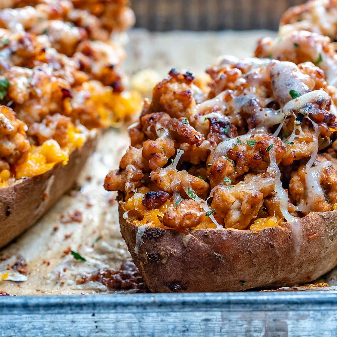 Double Baked Chipotle Chicken Sweet Potatoes
