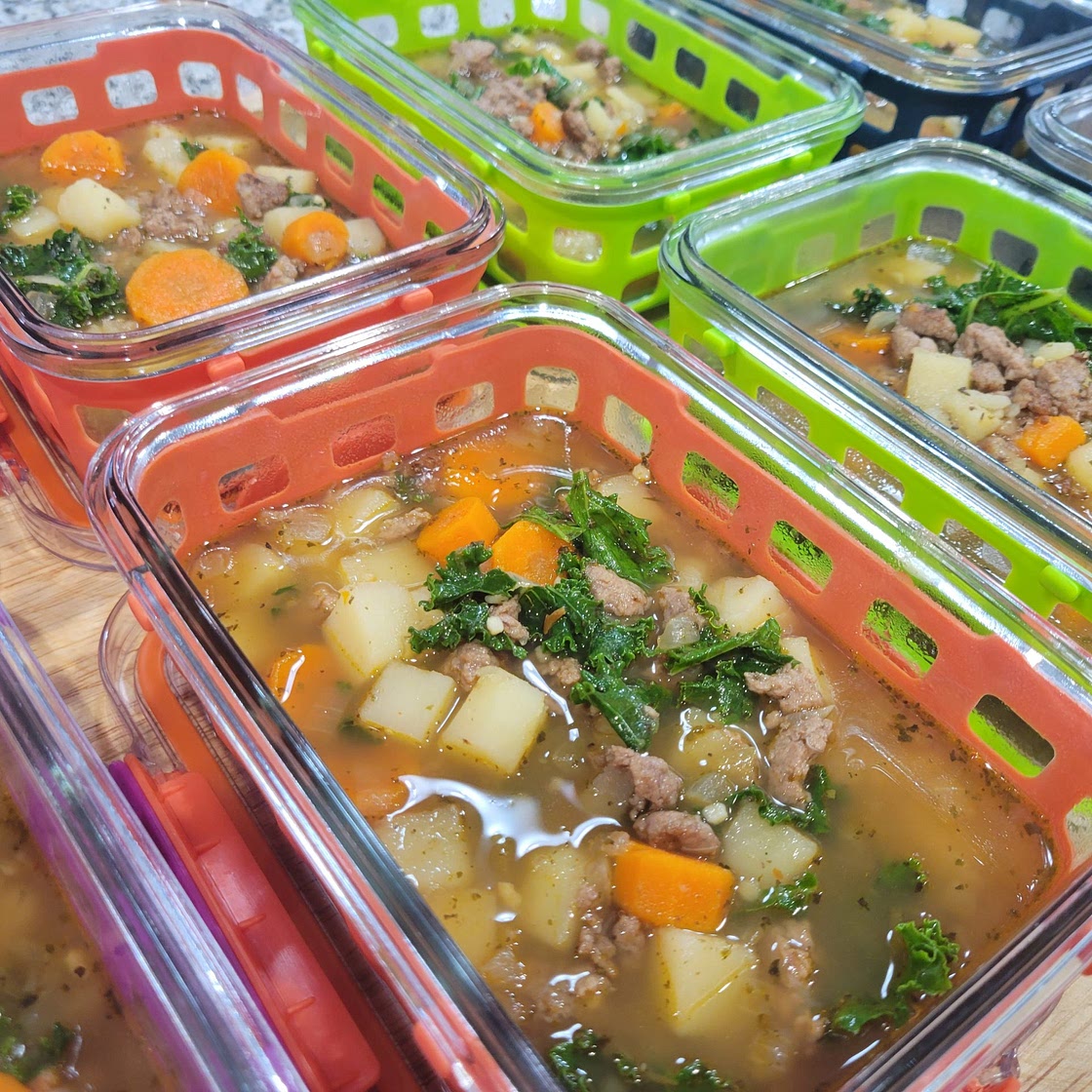 Skinny Spicy Sausage and Potato Soup