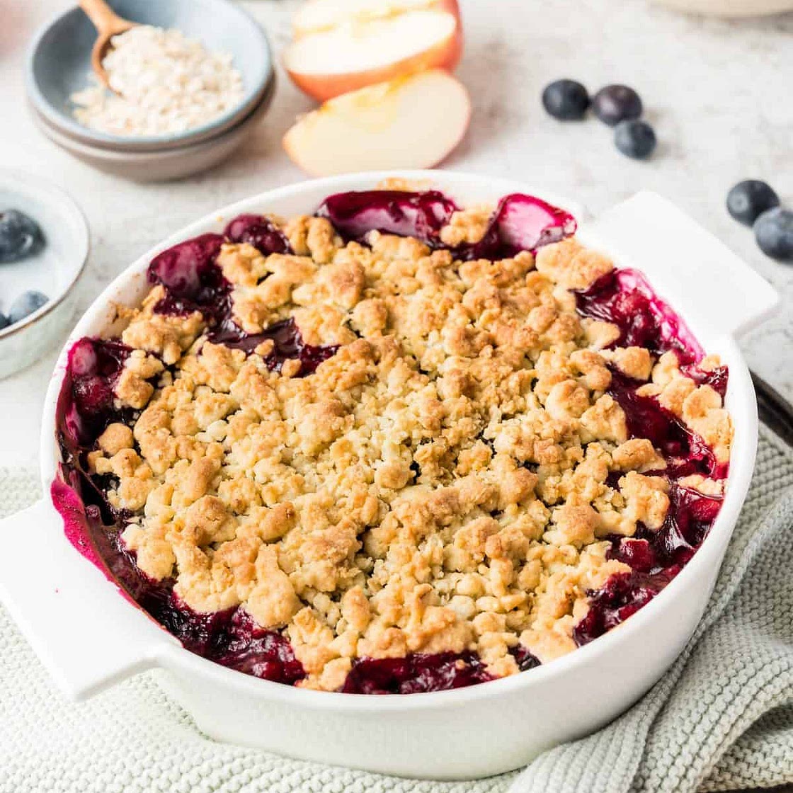 Air Fryer Blueberry Apple Crumble