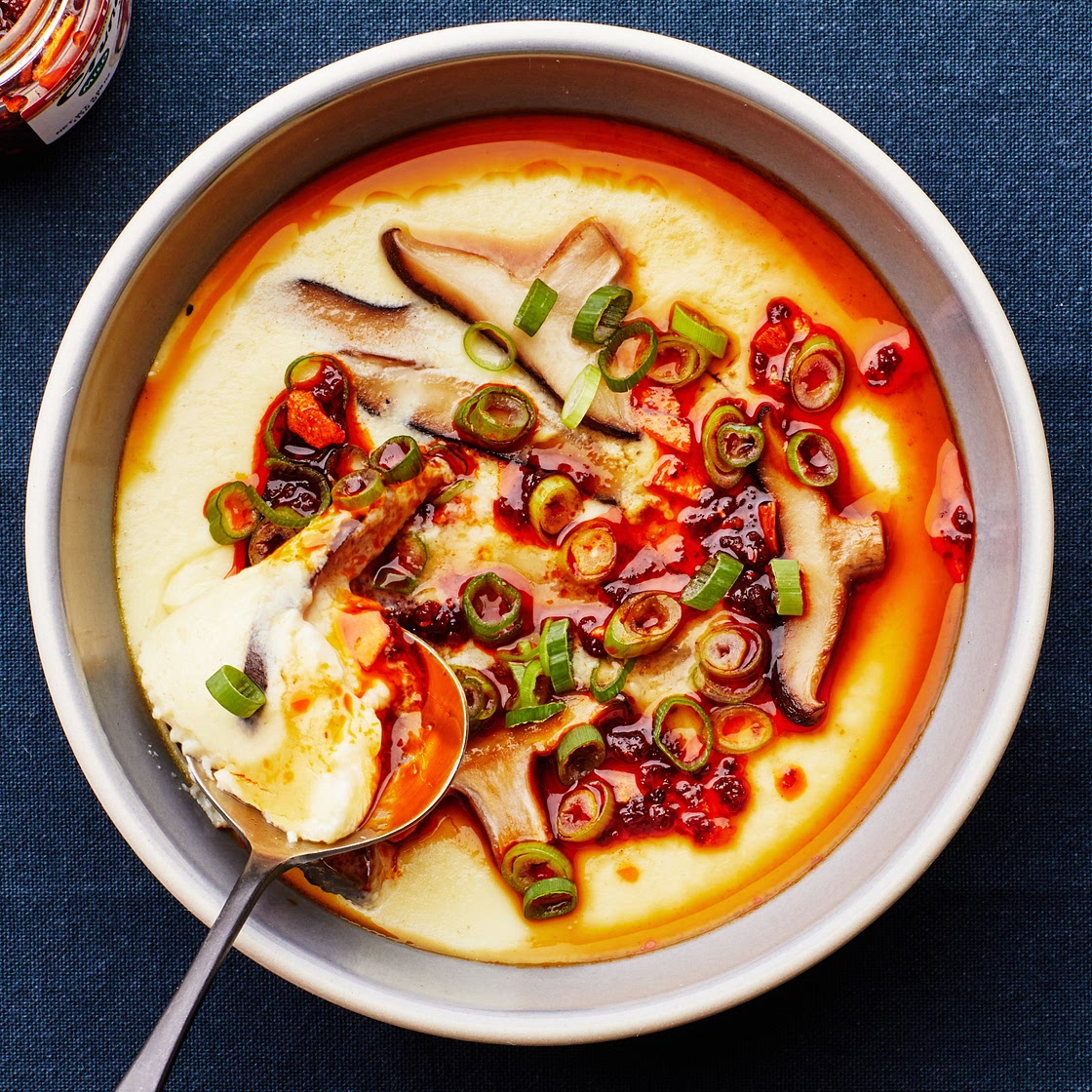 Silky Steamed Eggs With Mushrooms