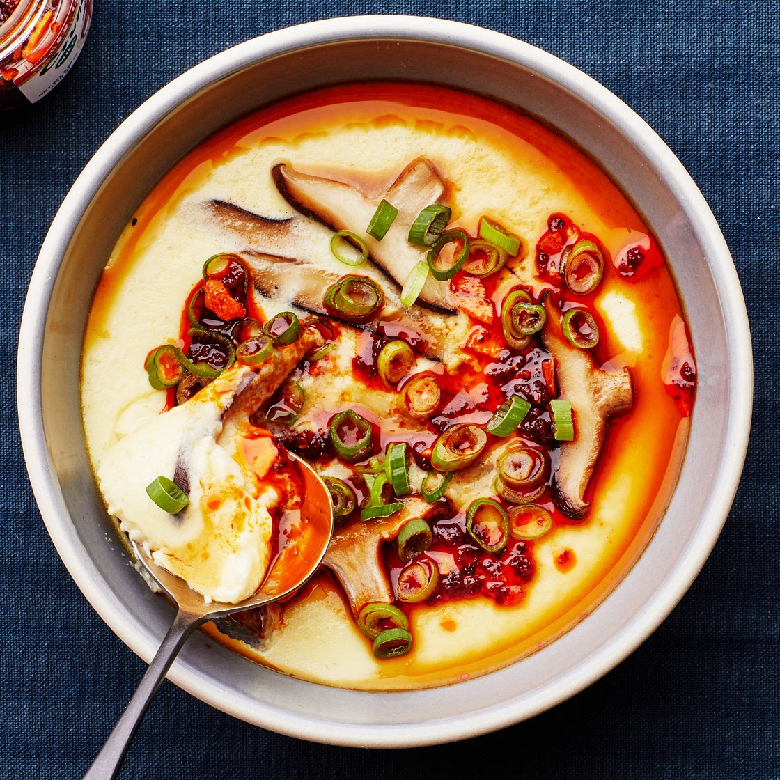 Silky Steamed Eggs With Mushrooms