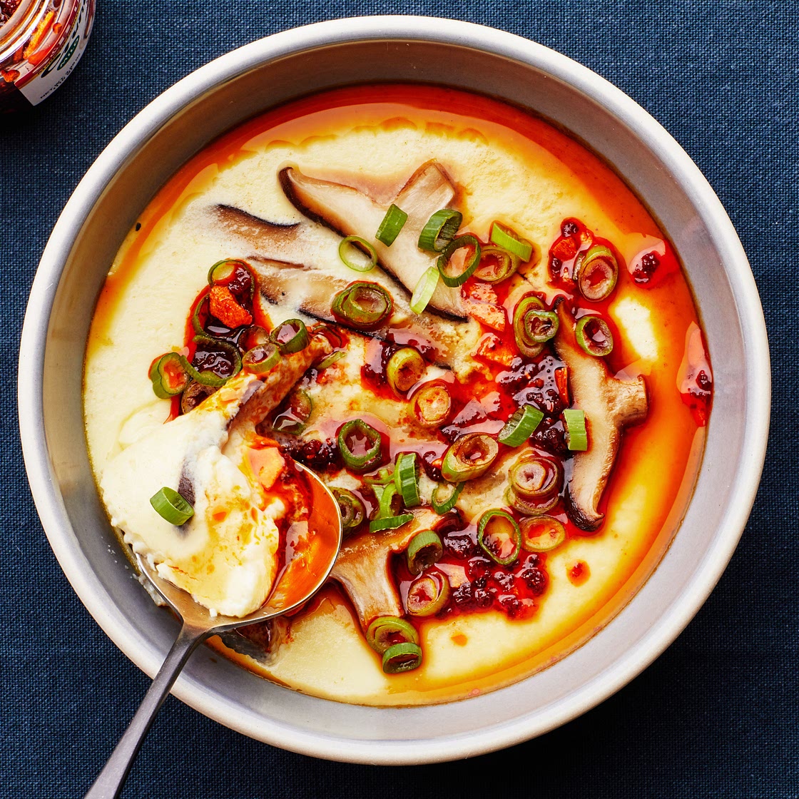 Silky Steamed Eggs With Mushrooms