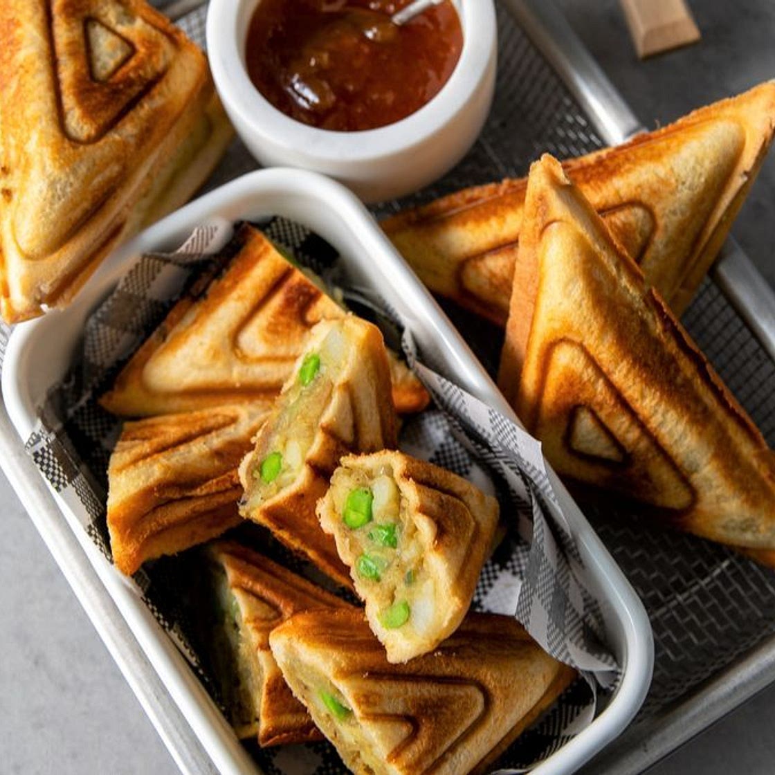Samosa jaffles recipe