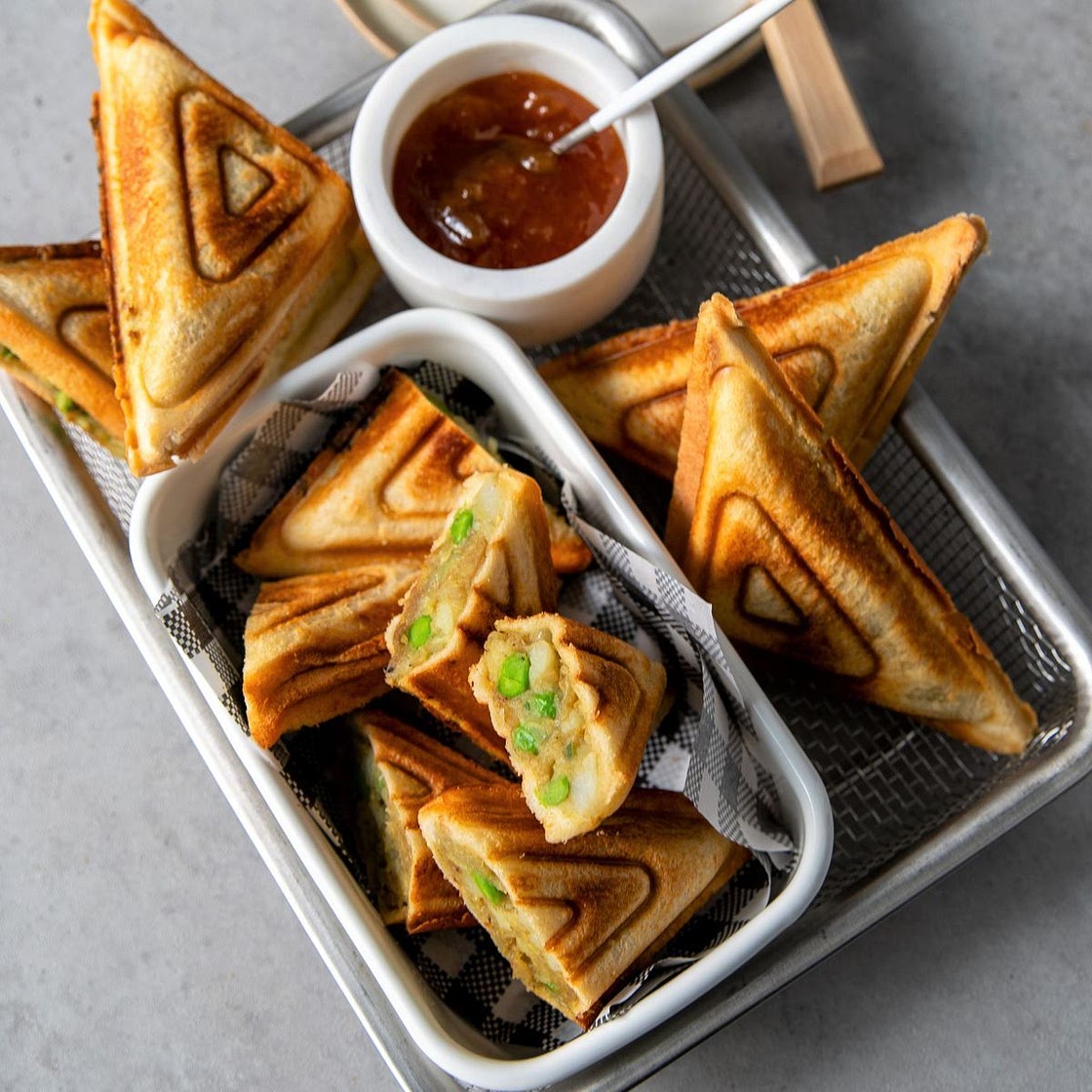 Samosa jaffles recipe