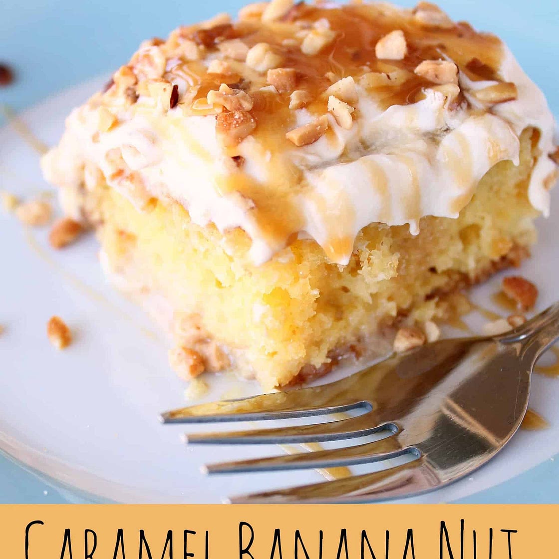 Caramel Banana Nut Poke Cake Recipe