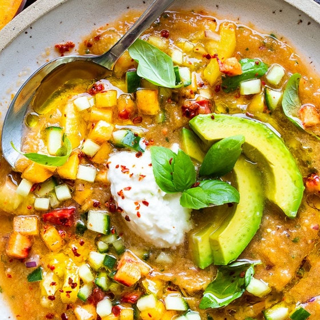 Tomato Peach Gazpacho