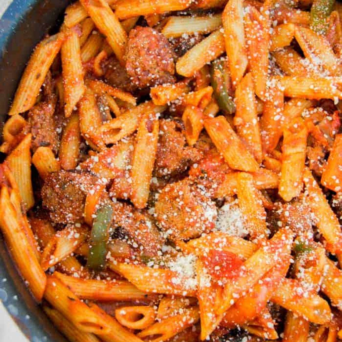 Italian Sausage and Peppers with Penne
