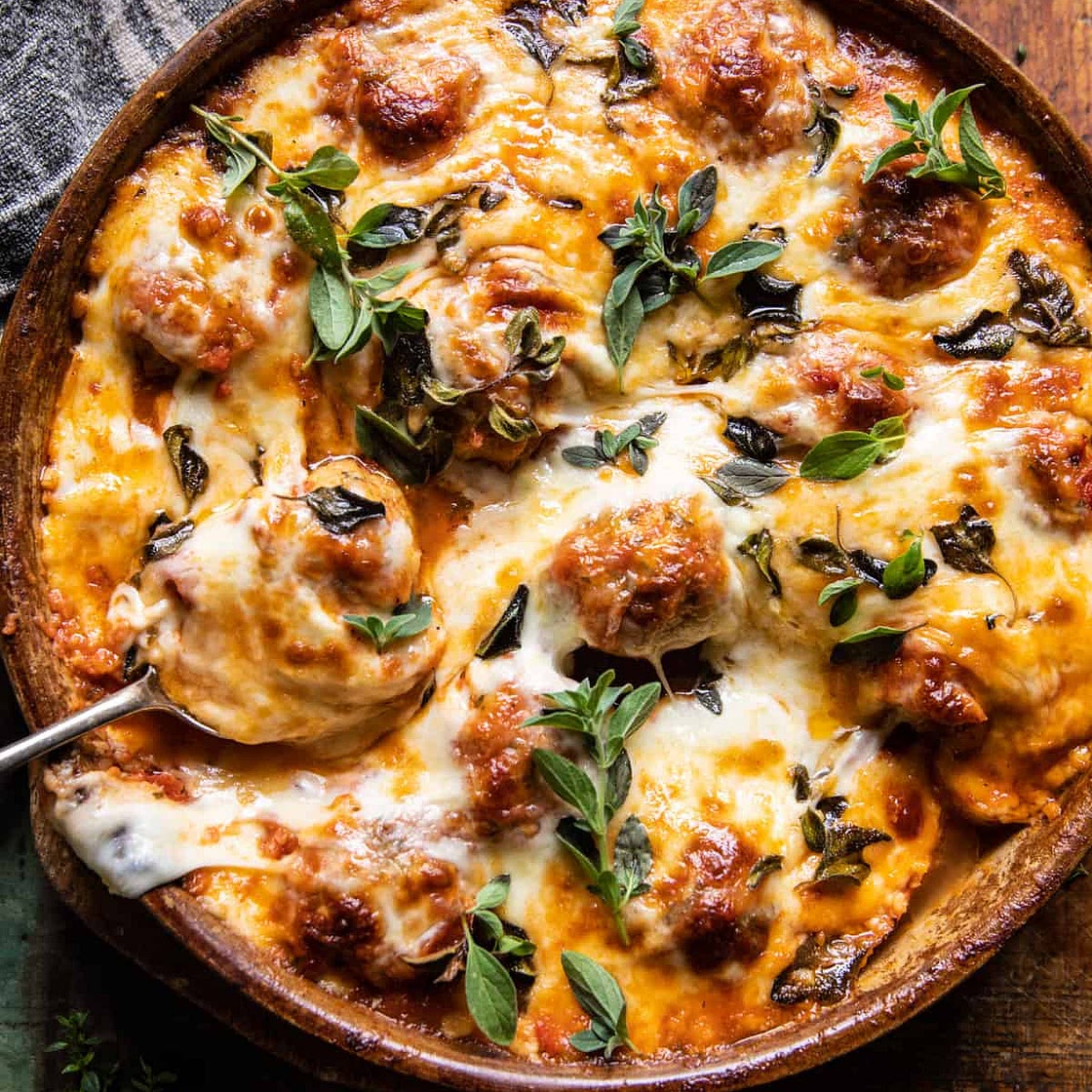 Simple Baked Cheesy Italian Chicken Meatballs