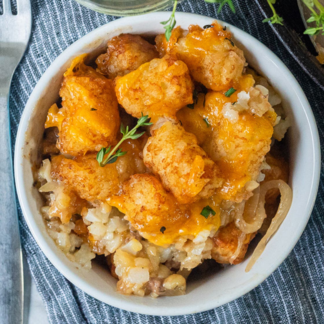 French Onion Tater Tot Casserole