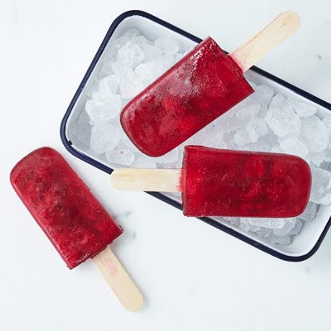 Raspberry tea ice lollies