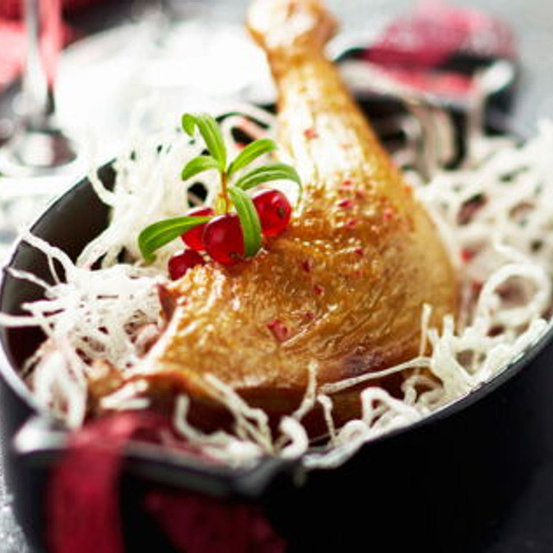 Cuisse de canette rôtie