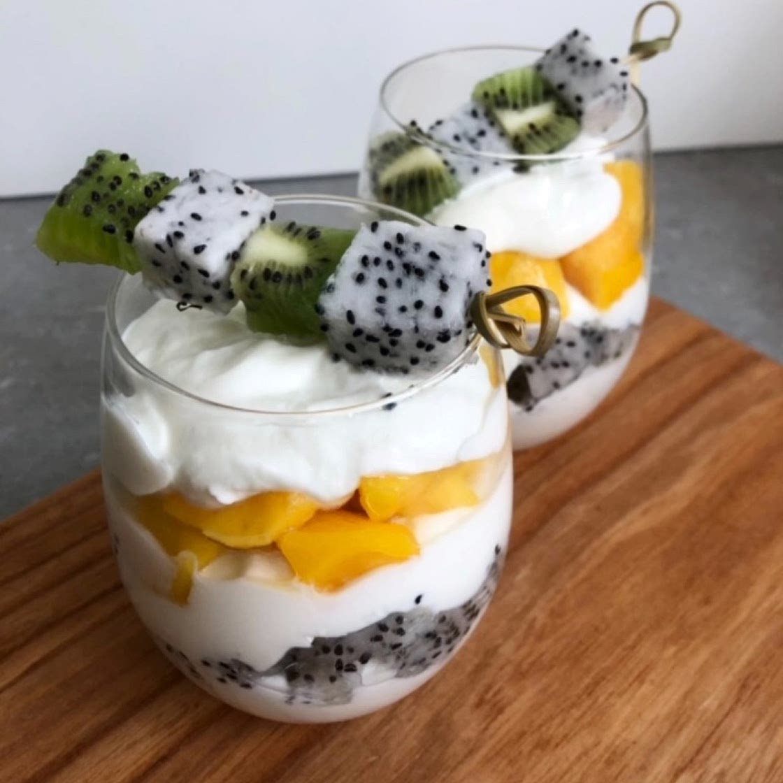 Layered Greek Yogurt with Dragon Fruit