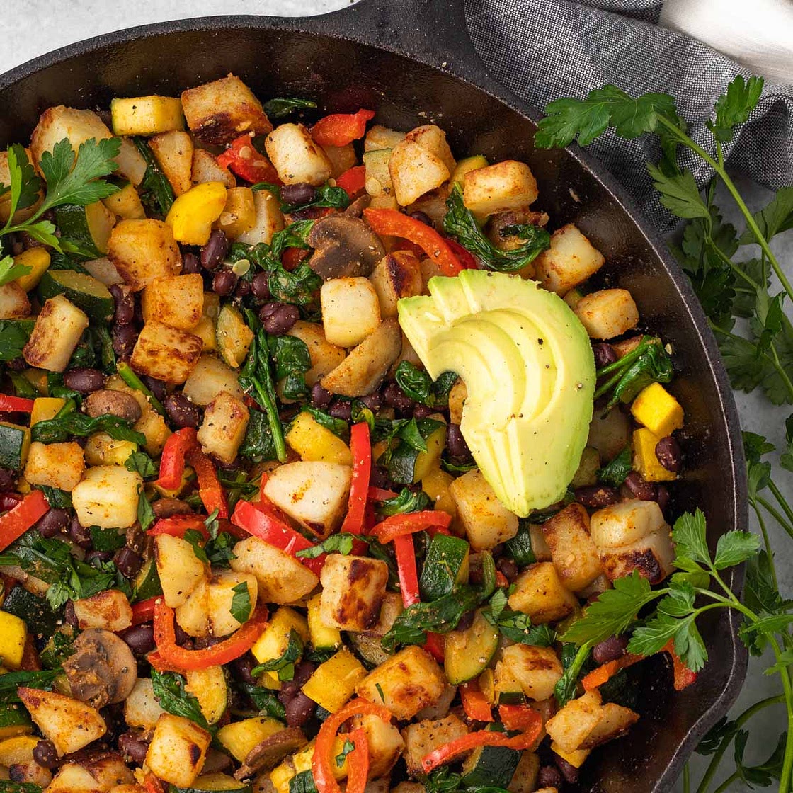 Veggie and Bean Vegan Breakfast Hash