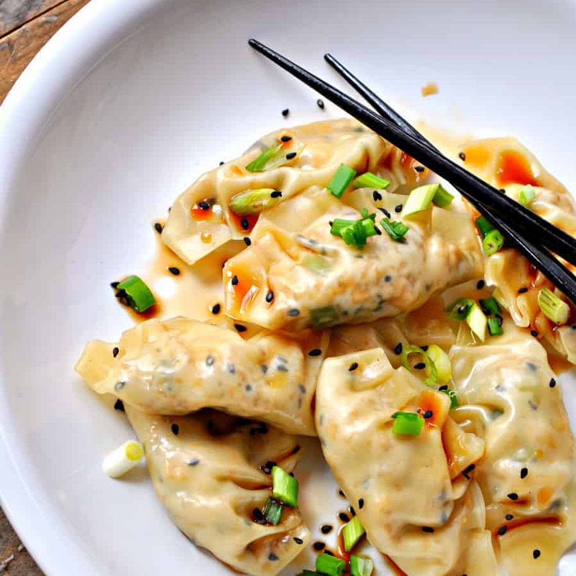 Vegan Sesame Tofu Dumplings