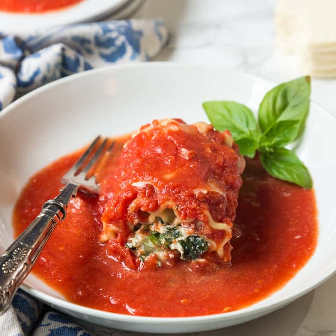 Ricotta & Spinach Lasagna Roll Ups