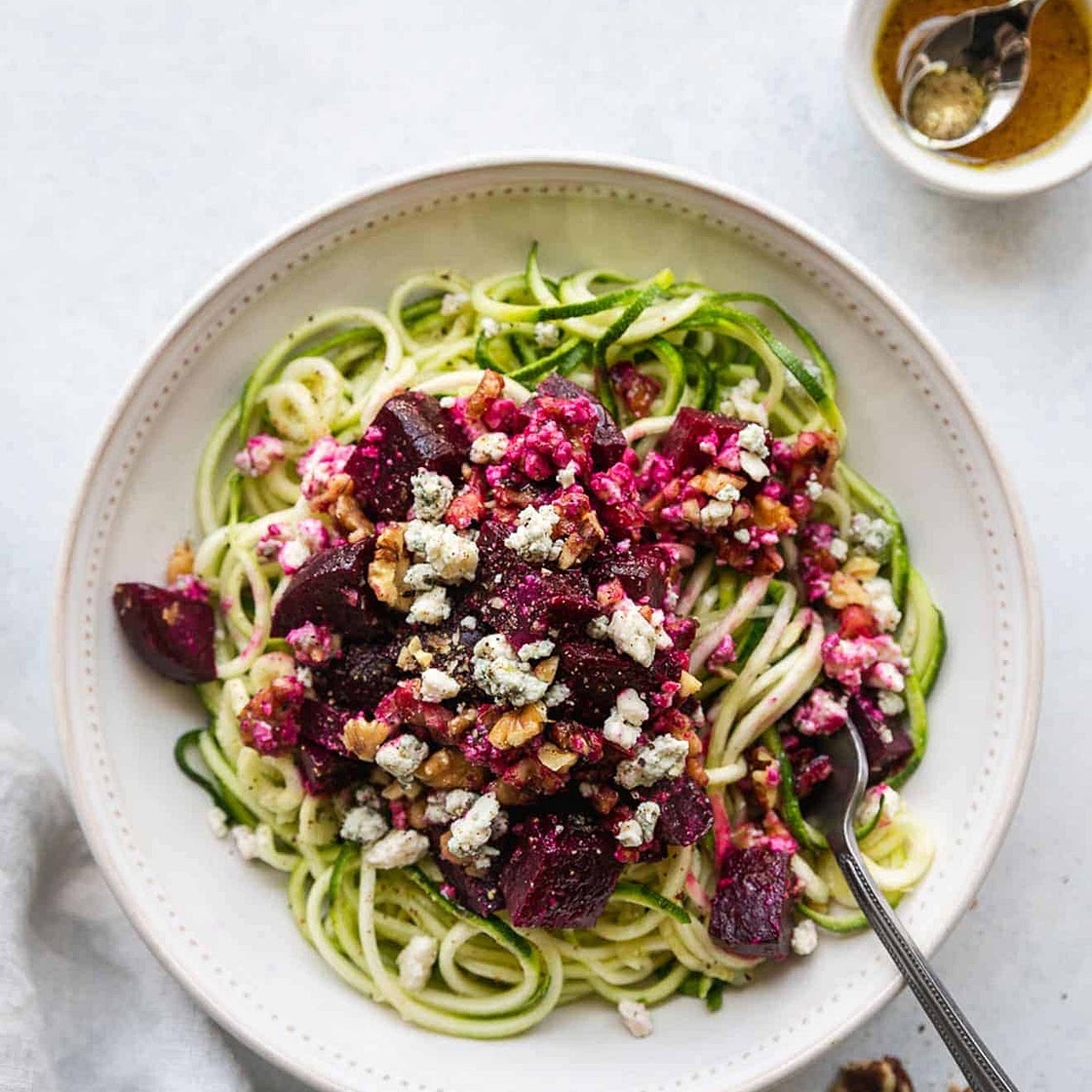 Beet + Blue Cheese Zoodle Salad