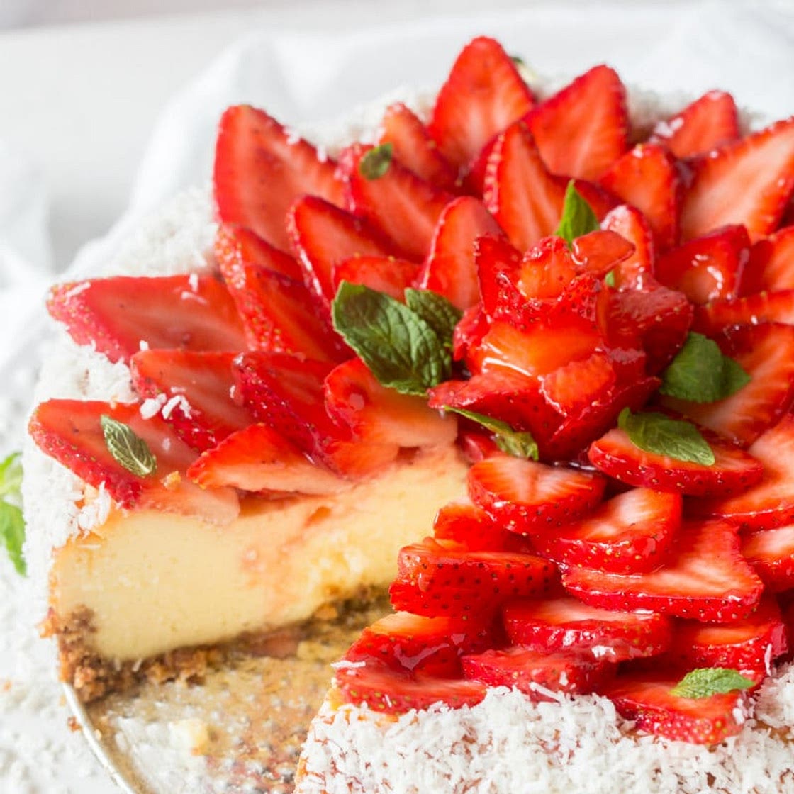 Strawberry Coconut Cheesecake