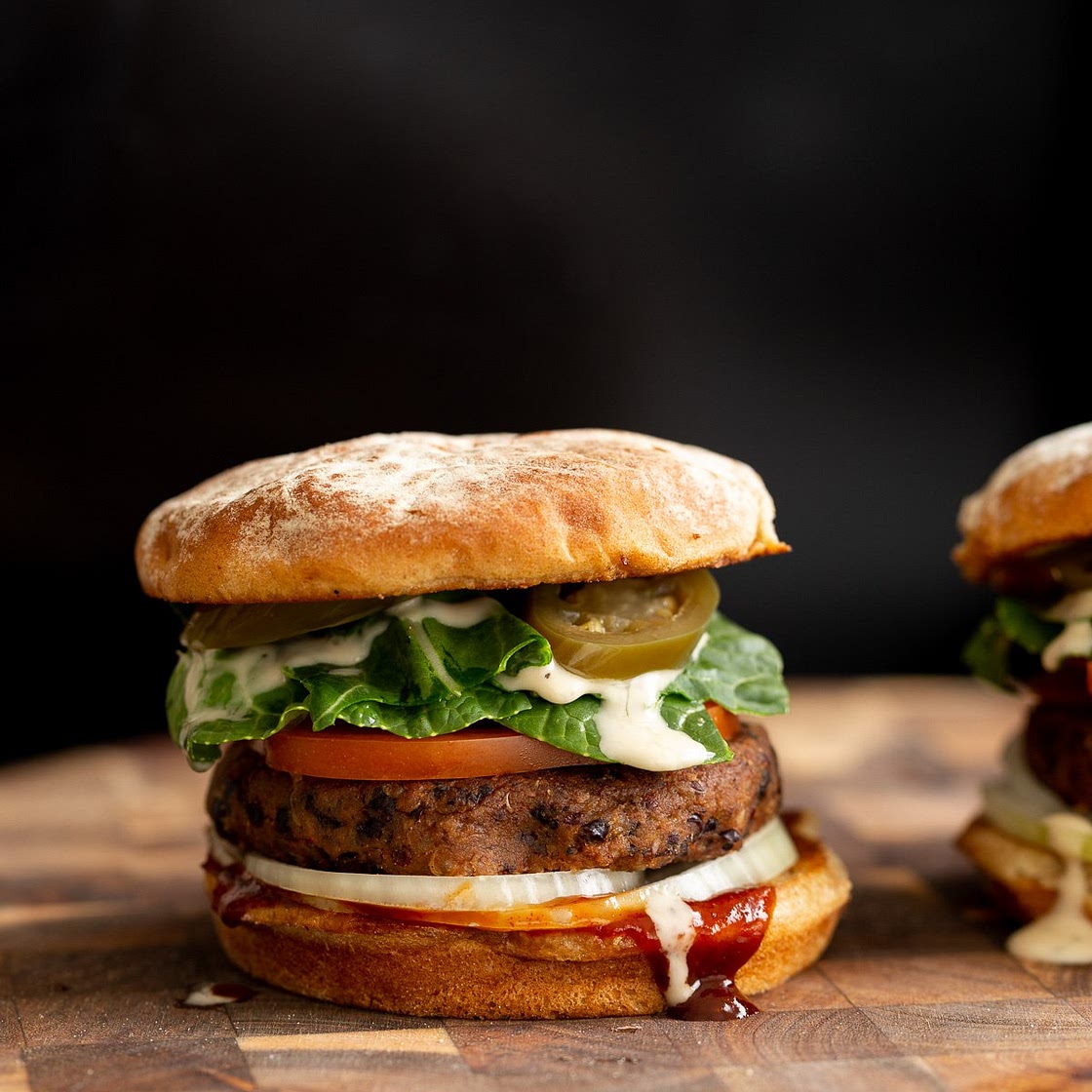 Cajun Spiced Black Bean Quinoa Burgers Vegan