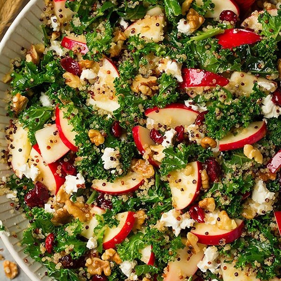 Autumn Kale Apple and Quinoa Salad