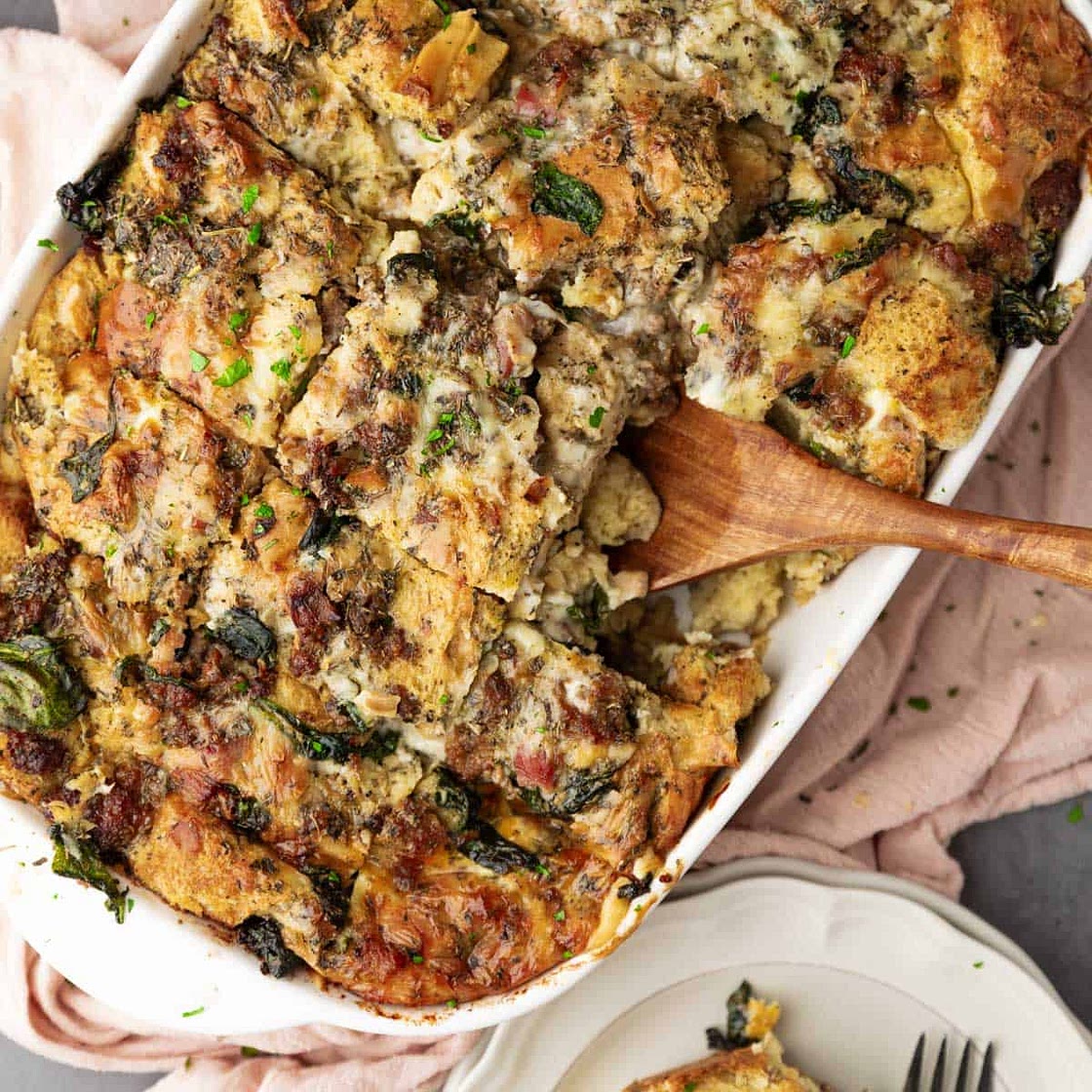 Overnight Italian Strata with Fontina Cheese