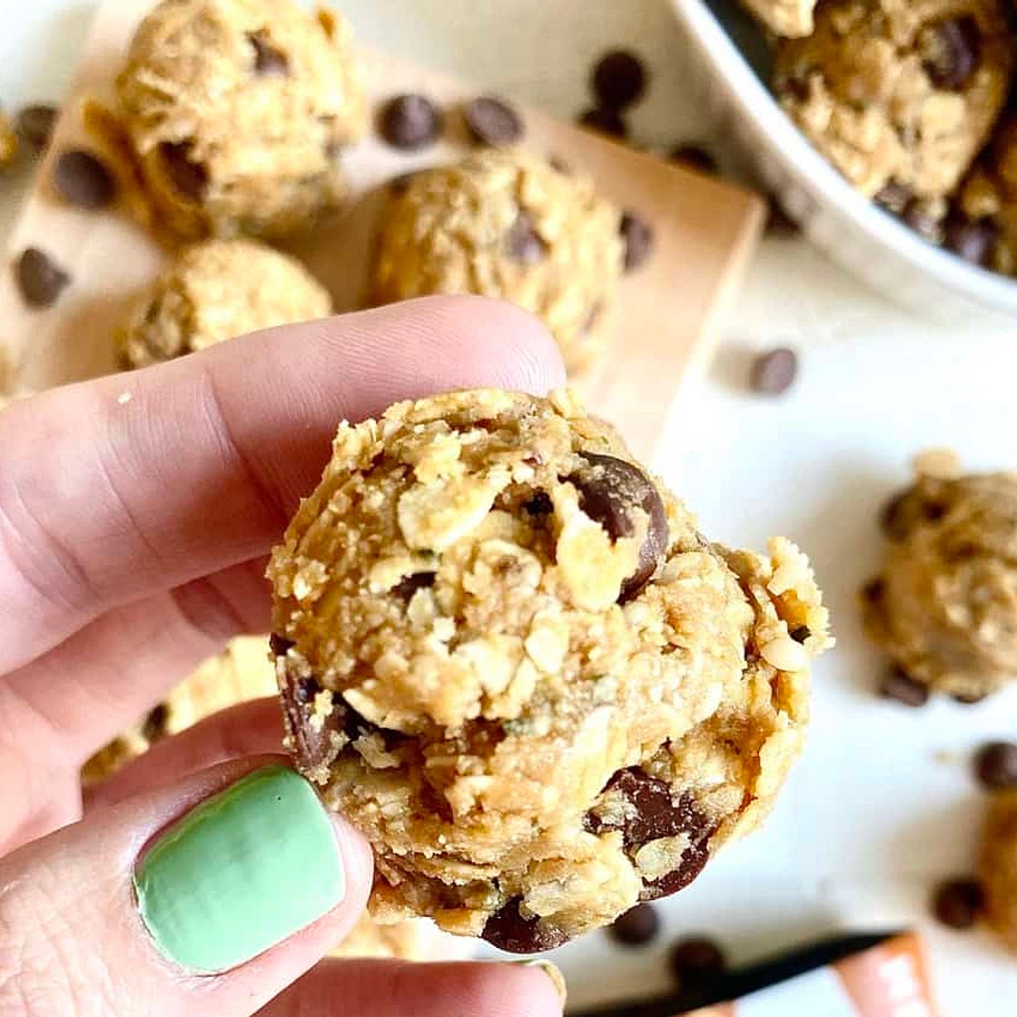 Chocolate Caramel Oatmeal Protein Bites