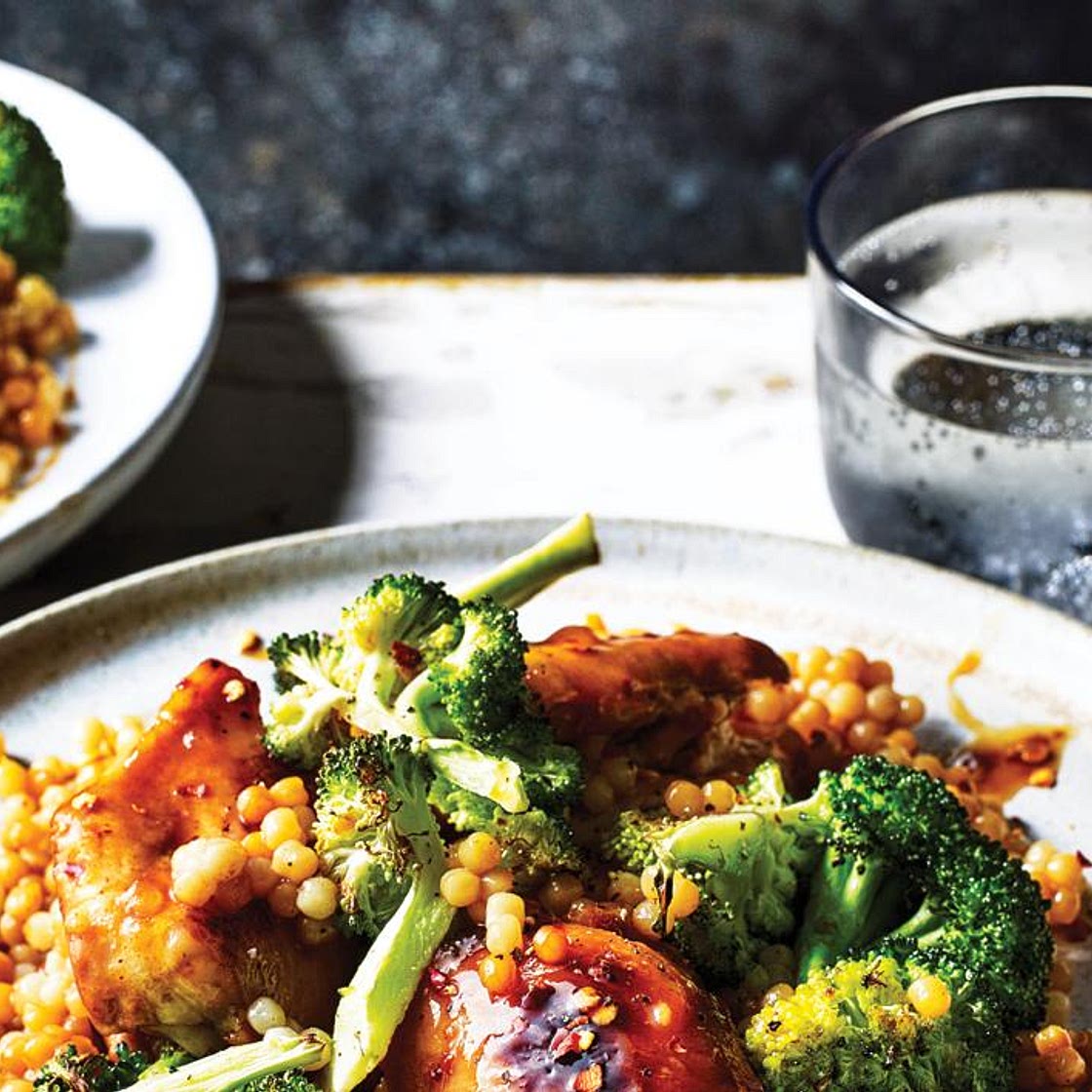Sweet orange chicken with broccoli
