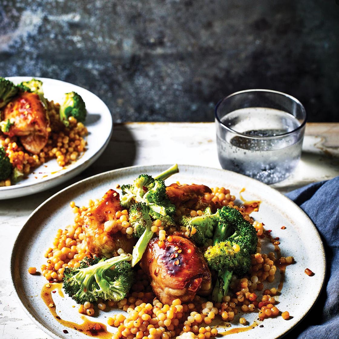 Sweet orange chicken with broccoli