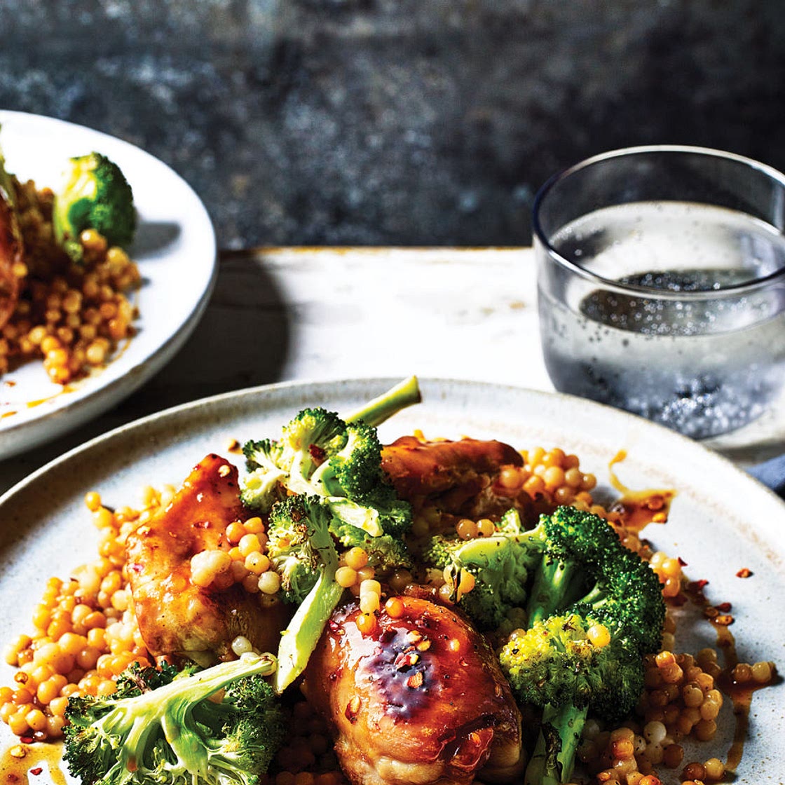 Sweet orange chicken with broccoli
