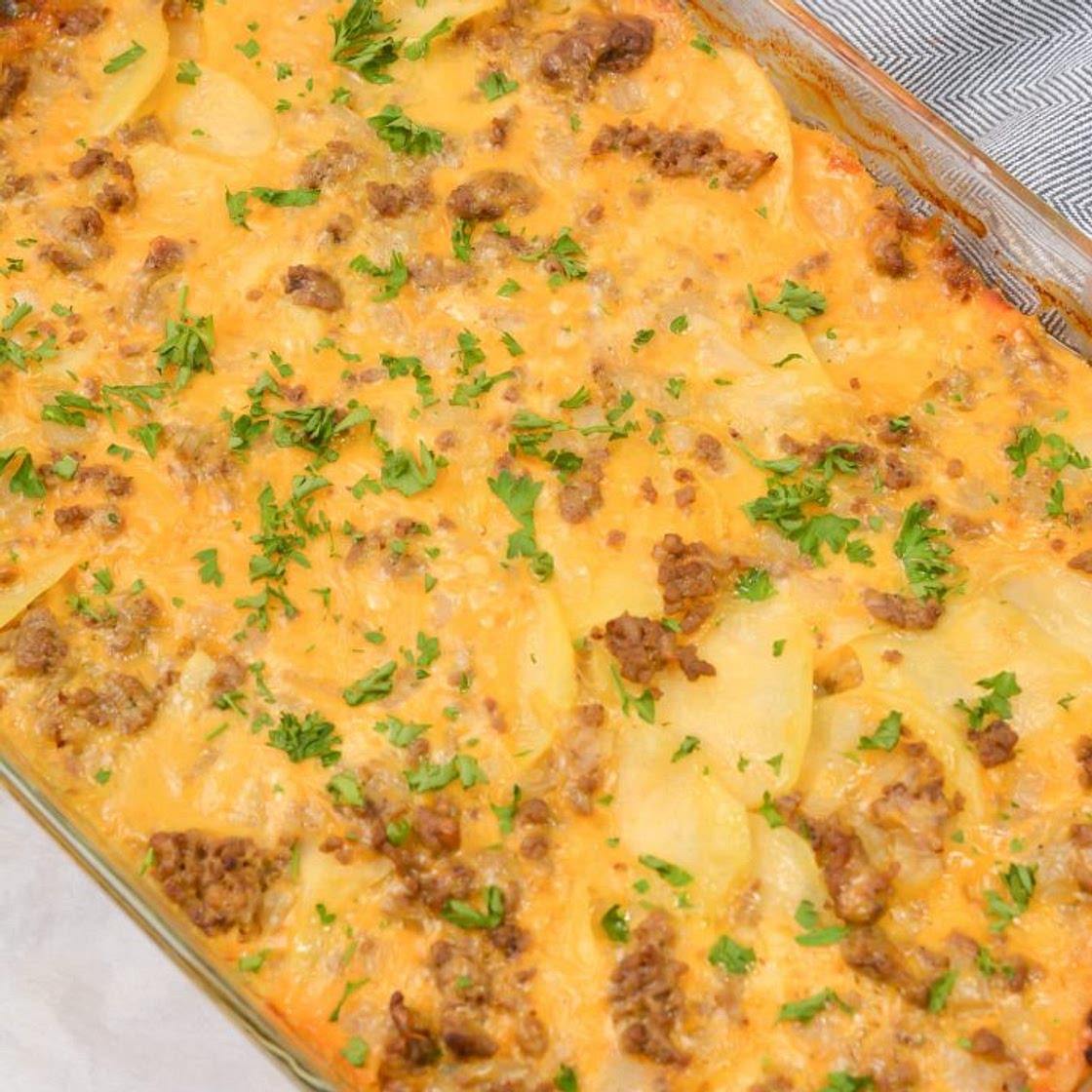 Cheesy Hamburger Potato Casserole