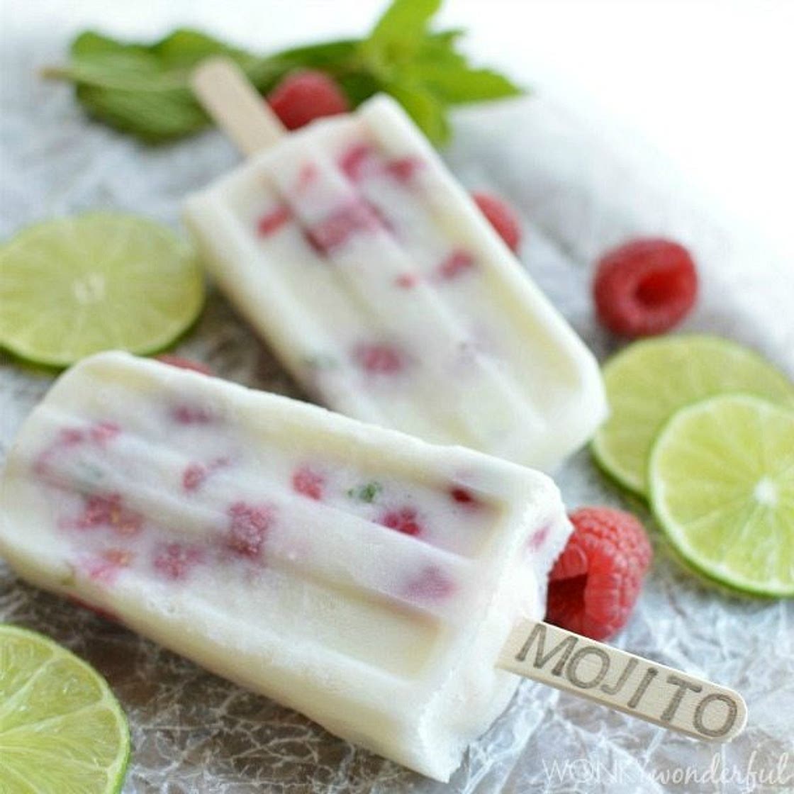 Raspberry Mojito Popsicles