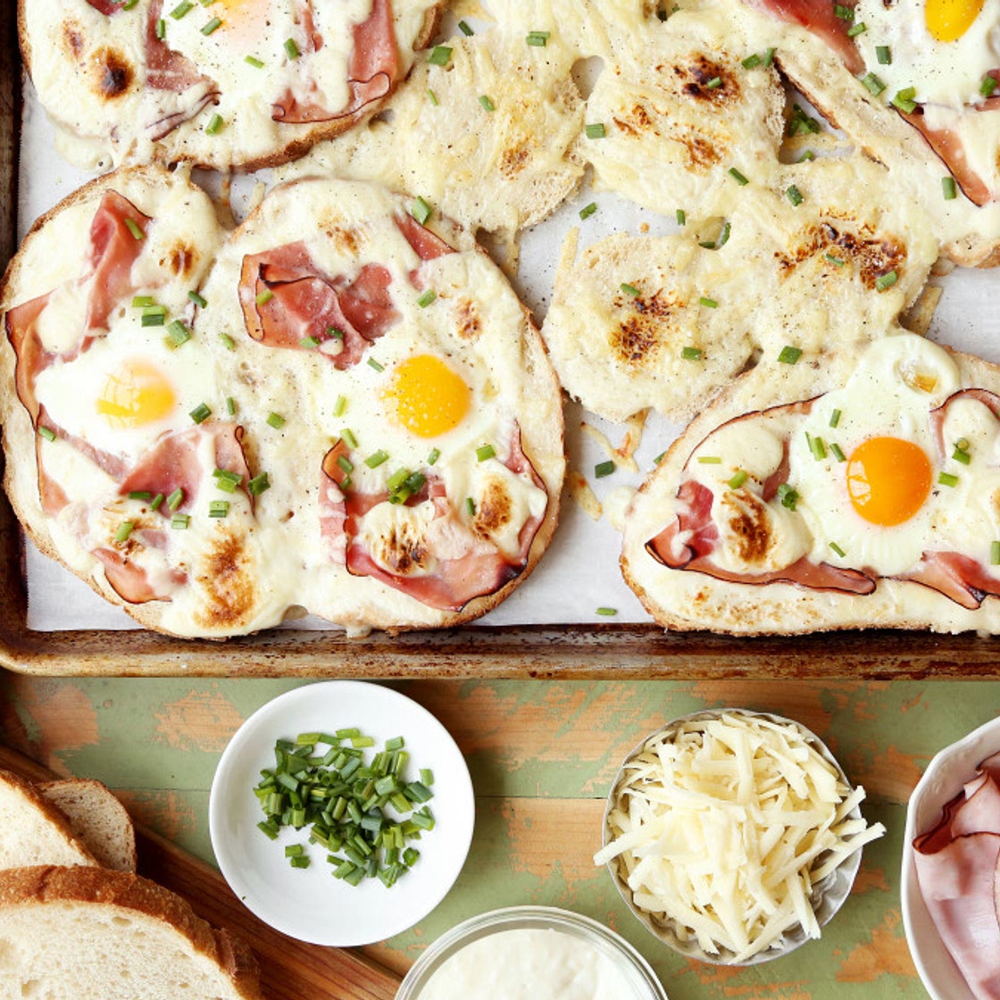 Sheet Pan Croque Madame Egg-In-A-Hole