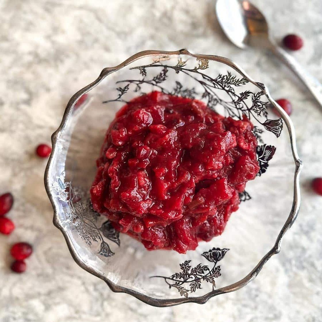 Low FODMAP Cranberry Walnut Chutney
