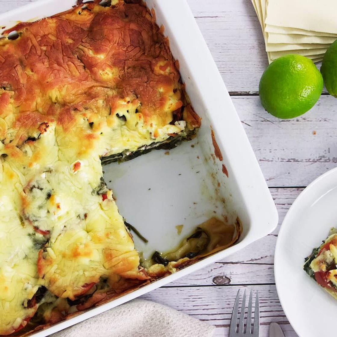 Spinach Lasagna with Lime