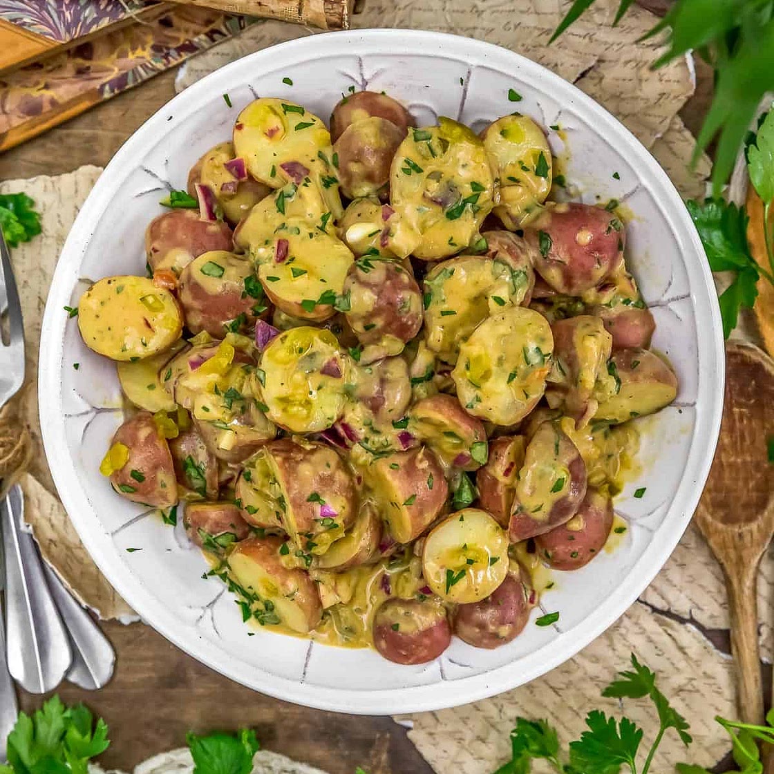 Vegan Warm Dijon Potato Salad