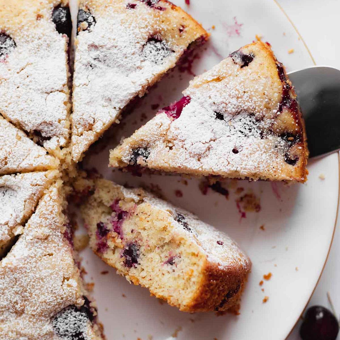 Fresh Cherry Almond Cake
