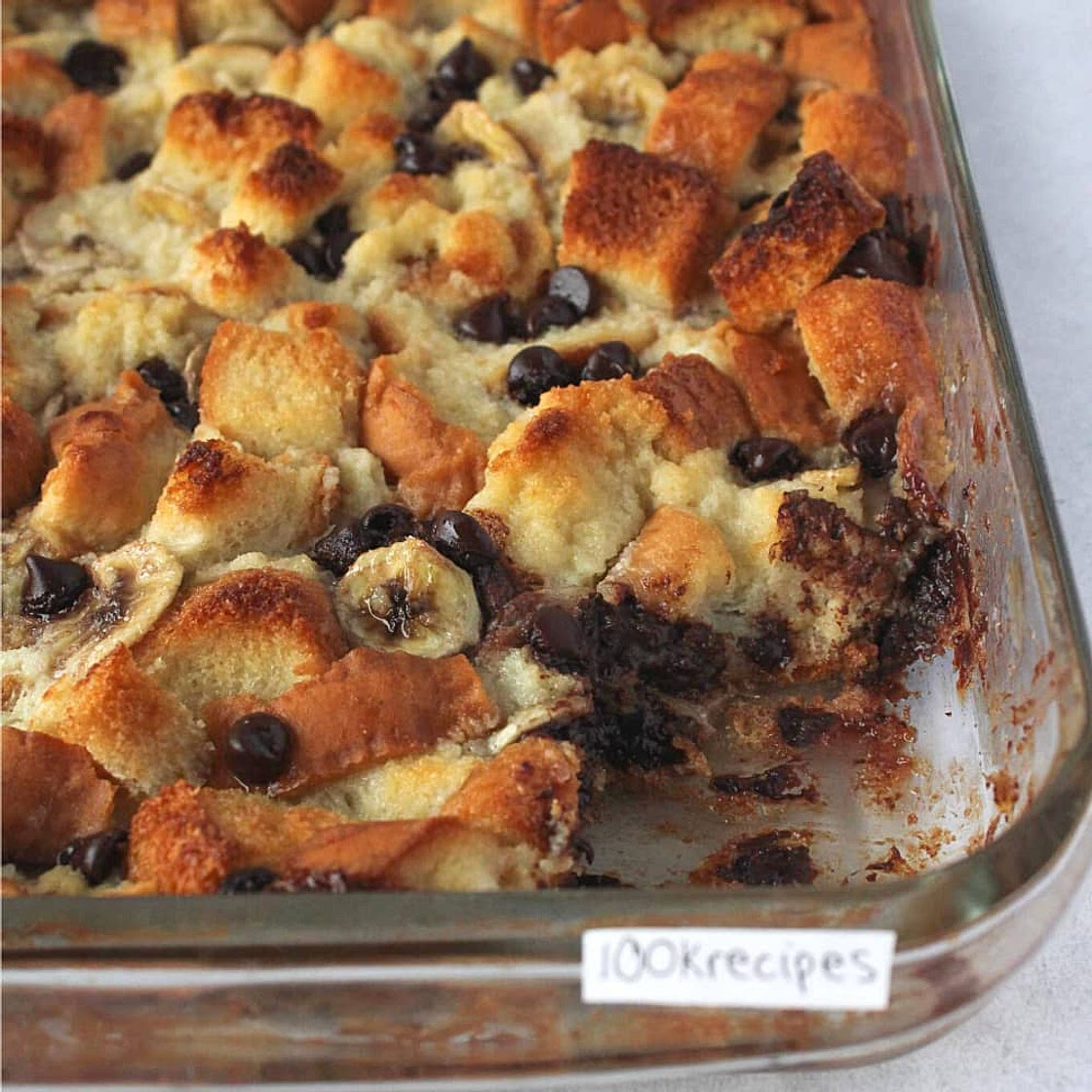 Chocolate Chip Banana Bread Pudding