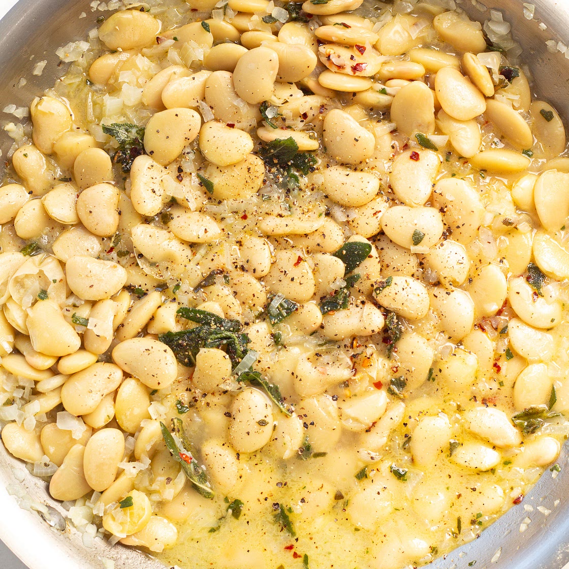 White Wine Beans with Sage & Sweet Potato