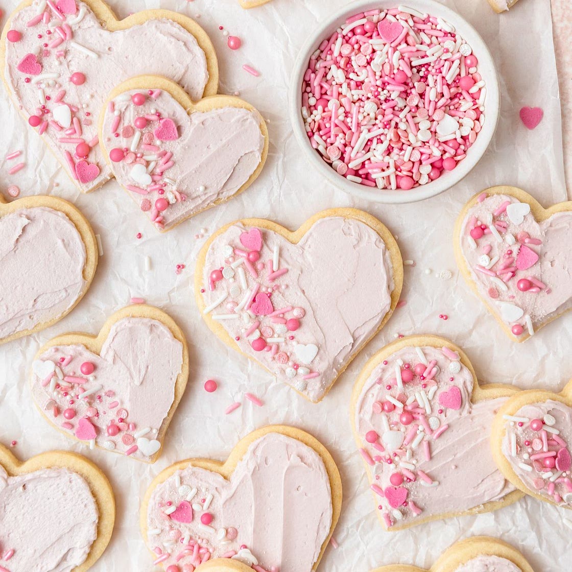 Heart Shaped Frosted Sugar Cookies