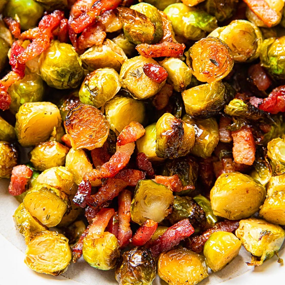 Crispy Brussels Sprouts with Honey and Bacon