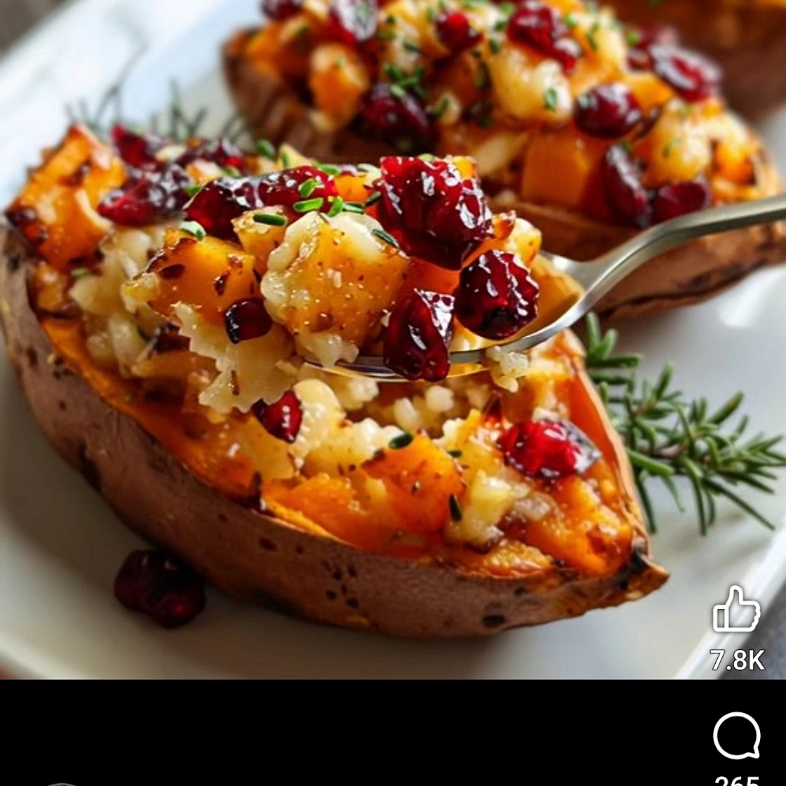 Cranberry Apple Twice-Baked Sweet Potatoe