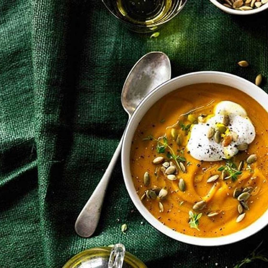 Pumpkin and red lentil soup