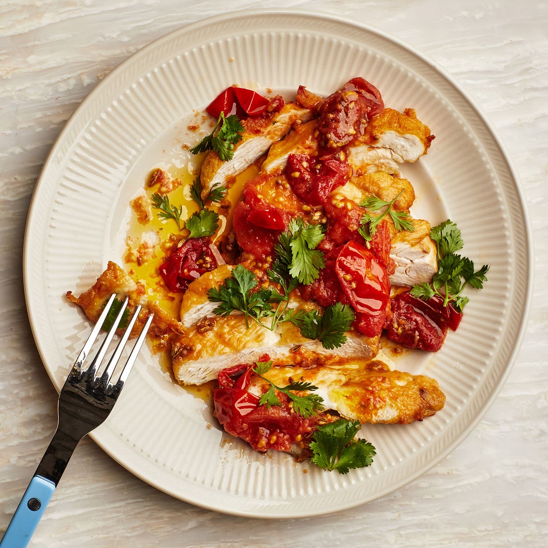 Chicken Cutlets With Burst-Tomato Sauce